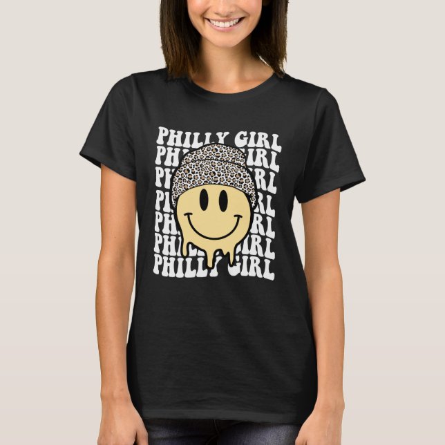 T-shirt Groovy Philadelphia Girl Smile Philly Pa Pennsylva (Devant)