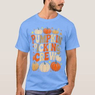 T-shirt Groovy Pumpkin Picking Crew Matching Familyee Autu