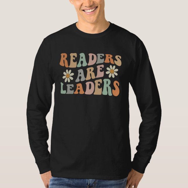 T-shirt Groovy Readers Are Leaders Teacher Student Book  S (Devant)