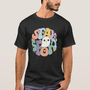 T-shirt Groovy Restez Spooky Halloween Rétro Bohème Fantôm