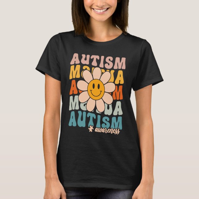 T-shirt Groovy Retro Autism Awareness Month Puzzle Piece S (Devant)