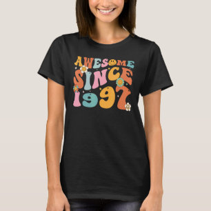T-shirt Groovy Retro Awesome Since 1997 25 ans Old 25th