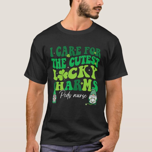 T-shirt Groovy Retro Peds Nurse St Patrick s Day Pediatric (Devant)