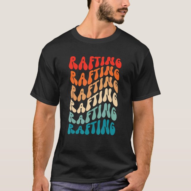 T-shirt Groovy Retro Rafting Kayak Retro 70s Hippie Boho V (Devant)