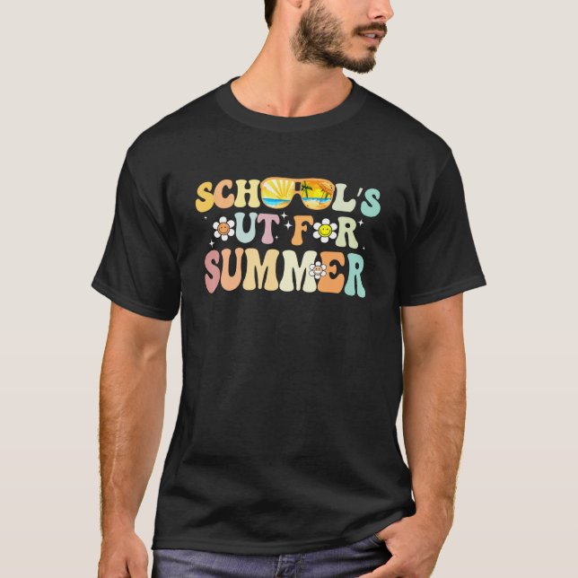 T-shirt Groovy Retro School s Out For Summer Last Day Of S (Devant)