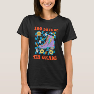 T-shirt Groovy Rollin Joyeux 100 Jours De 4e année Retour