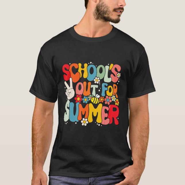 T-shirt Groovy School s Out For Summer Graduation Teacher  (Devant)