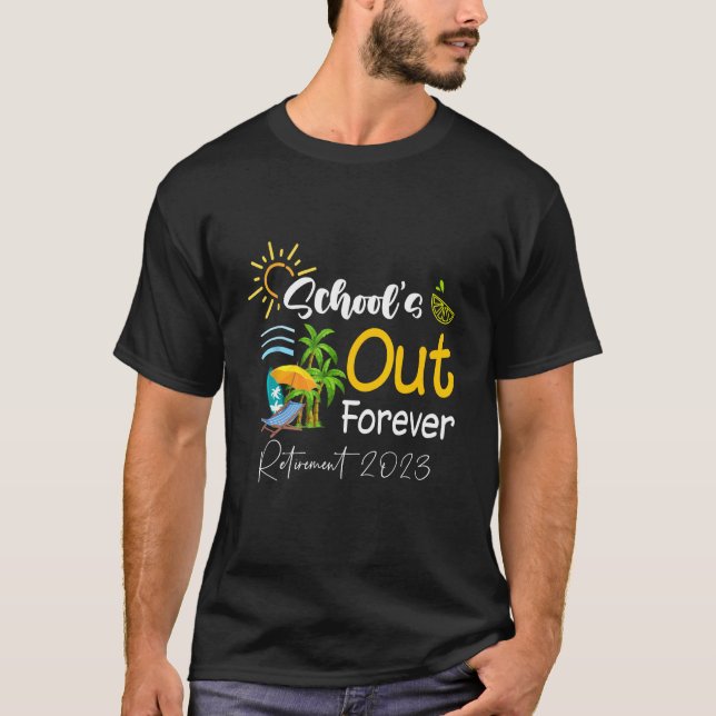T-shirt Groovy School s Out Forever Retirement Teacher Ret (Devant)