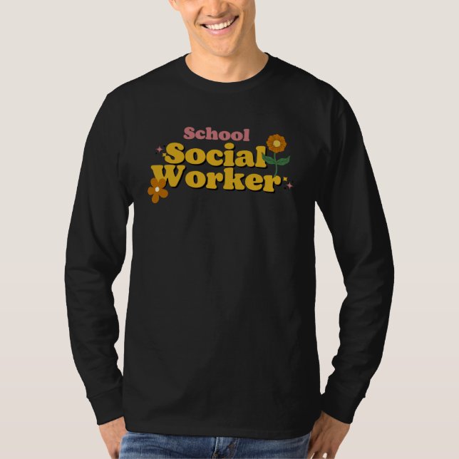 T-shirt Groovy School Social Worker Coping Skills Back To  (Devant)
