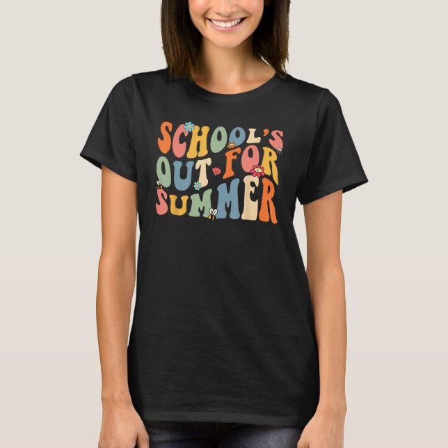 T-shirt Groovy Schools Out for Summer Last Day Of School T (Devant)