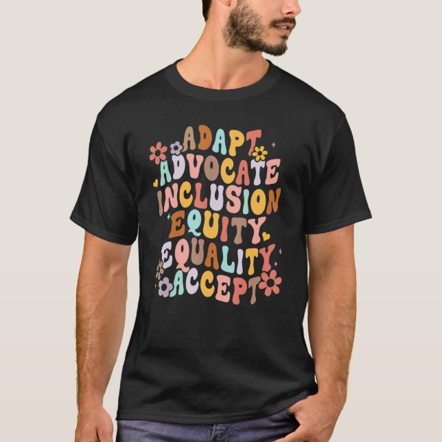 T-shirt Groovy Special Education Teacher Adapt Advocate Sp (Devant)