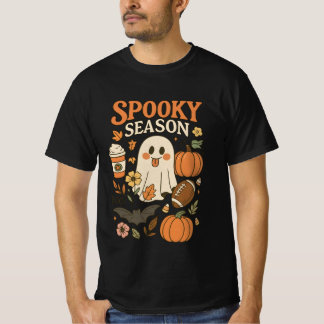 T-shirt Groovy Spooky Season Happy Ghost Pumpkin Spice Lat