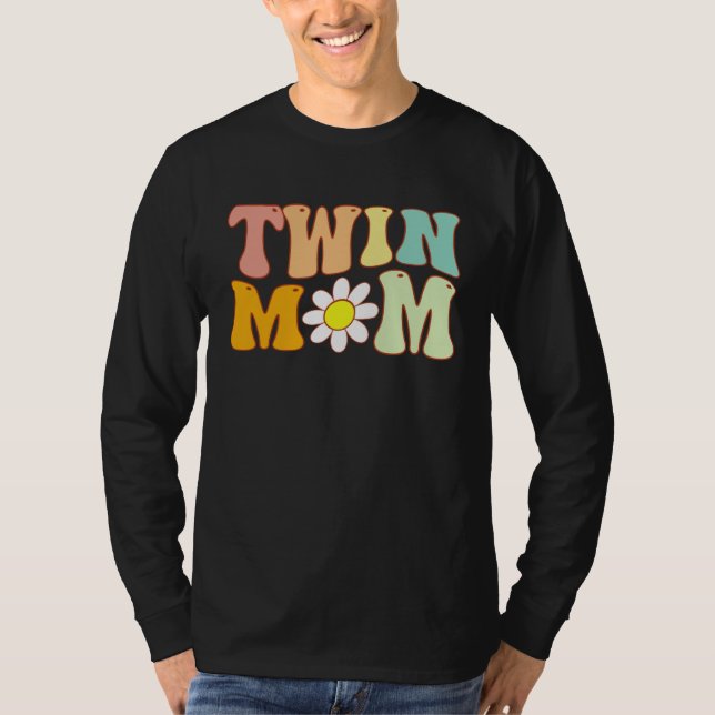 T-shirt Groovy Twin Mama  Mother s Day For New Mom Of Twin (Devant)