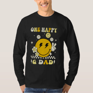 T-shirt Groovy Un G Papa Heureux Sourire Visage Anniversai