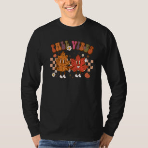 T-shirt Groovy Vibrations Automnales Reconnaissantes Feuil
