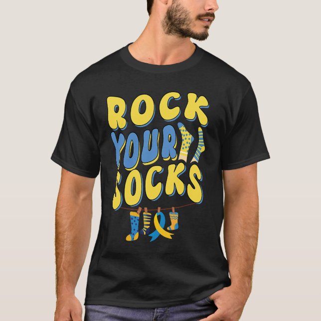 T-shirt Groovy World Down Syndrome Day 2023  Rock Your Soc (Devant)