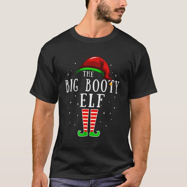 T-shirt Gros botté Elf Correspondant Famille Groupe Noël (Devant)