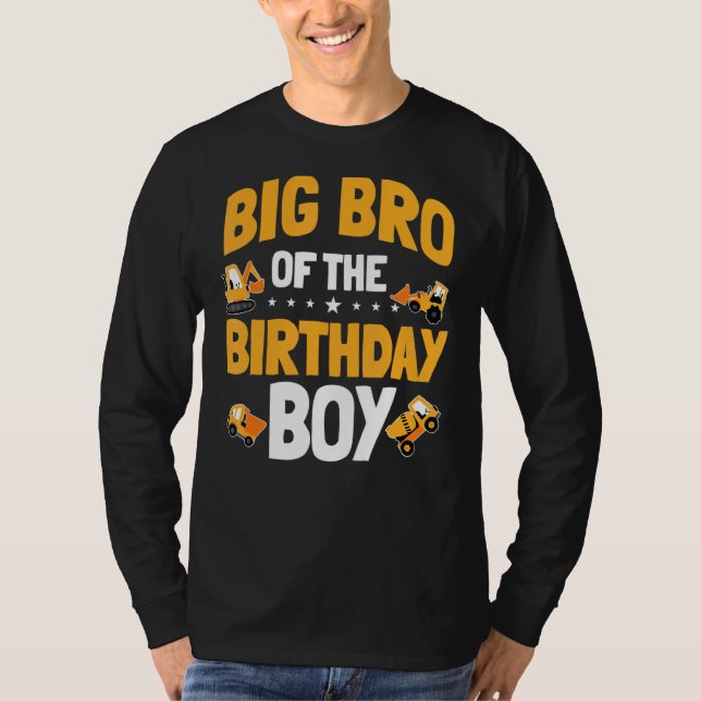 T-shirt Gros Bro De L'Anniversaire Boy Construction Boy Tr (Devant)