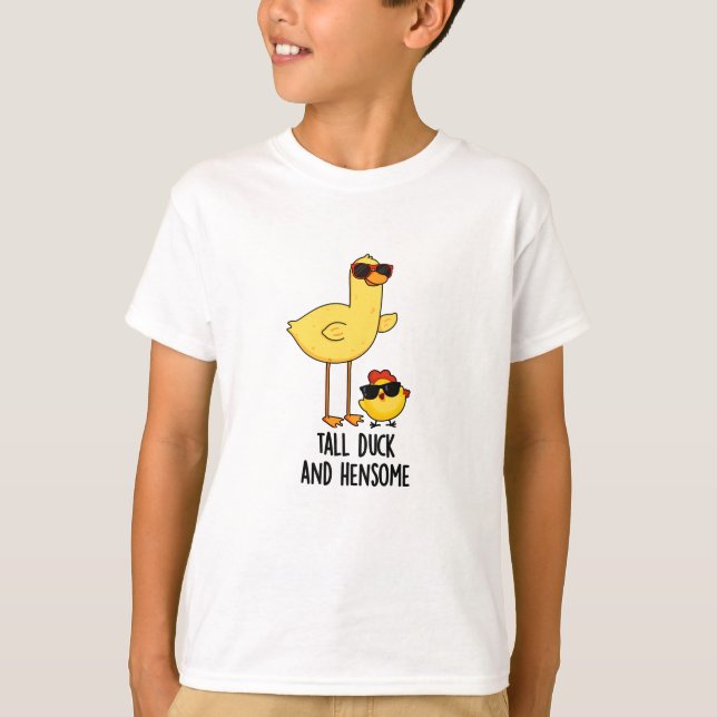 T-shirt Gros Canard Et Hensome Drôle Animal Pun (Devant)