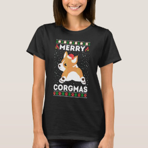 T-shirt Gros Corgi moche style sucré de Noël joyeux