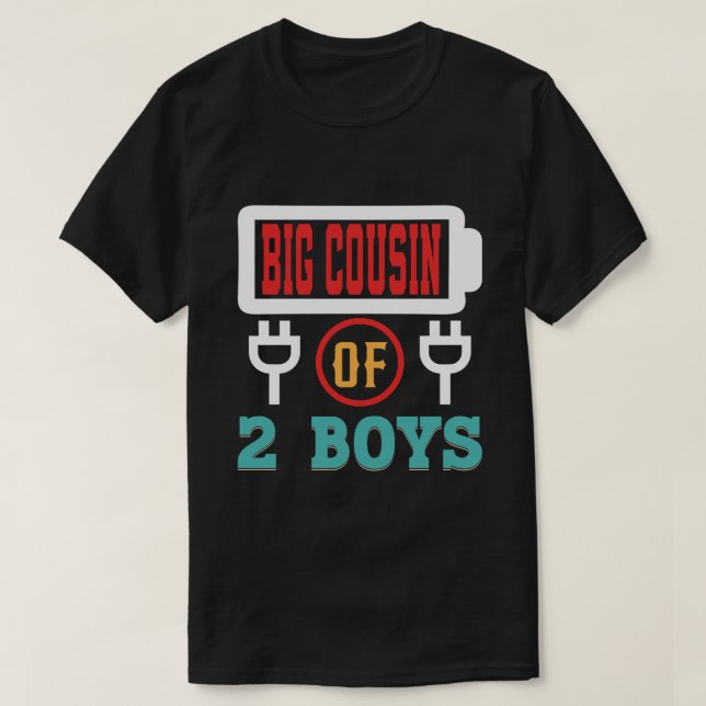 T-shirt GROS COUSIN De 2 Garçons Fête des pères Batterie (Design devant)