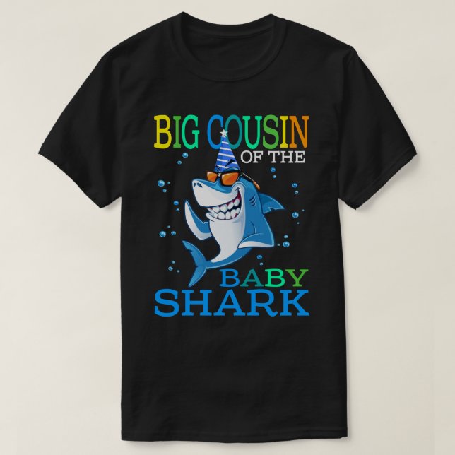 T-shirt GROS COUSIN Du Bébé Requin Anniversaire Frère Shar (Design devant)
