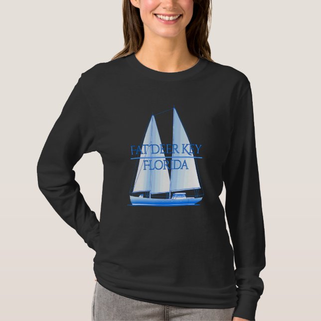 T-shirt Gros Deer Key Floride Côtier Voile nautique (Devant)