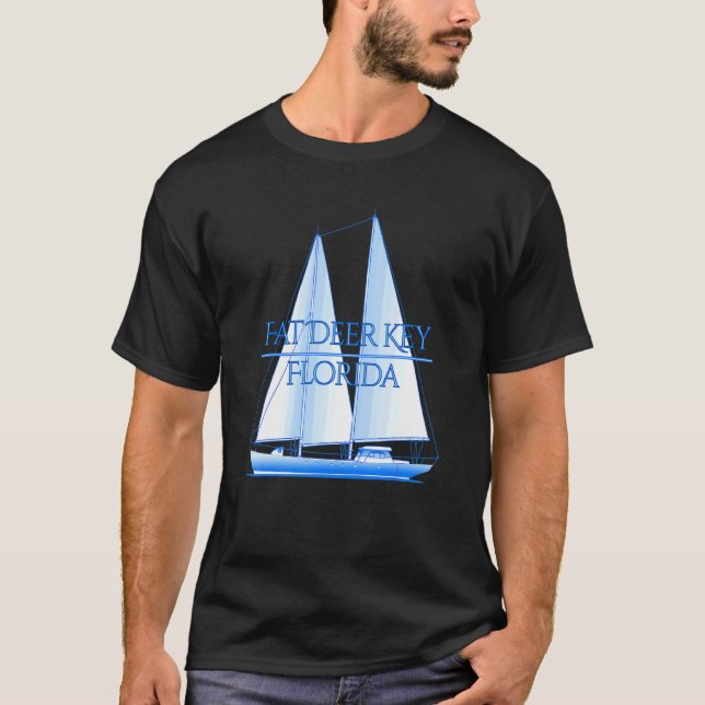 T-shirt Gros Deer Key Floride Côtier Voile nautique (Devant)