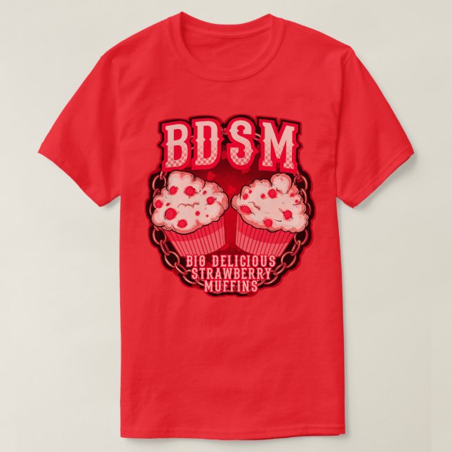 T-shirt Gros délicieux muffins aux fraises (Design devant)
