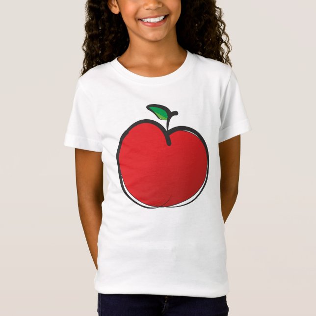 T-Shirt Gros dessin de pomme rouge (Devant)