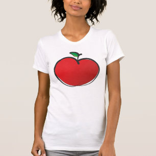 T-shirt Gros dessin de pomme rouge