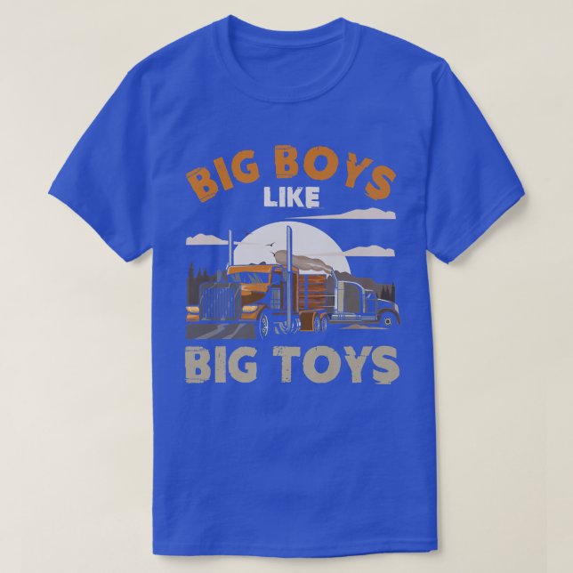 T-shirt Gros Garçons Comme Gros Jouets Trucker Truck Drive (Design devant)
