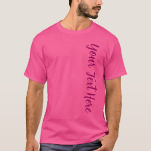 T-shirt Gros gros texte de police Mens Moderne Wow rose Él