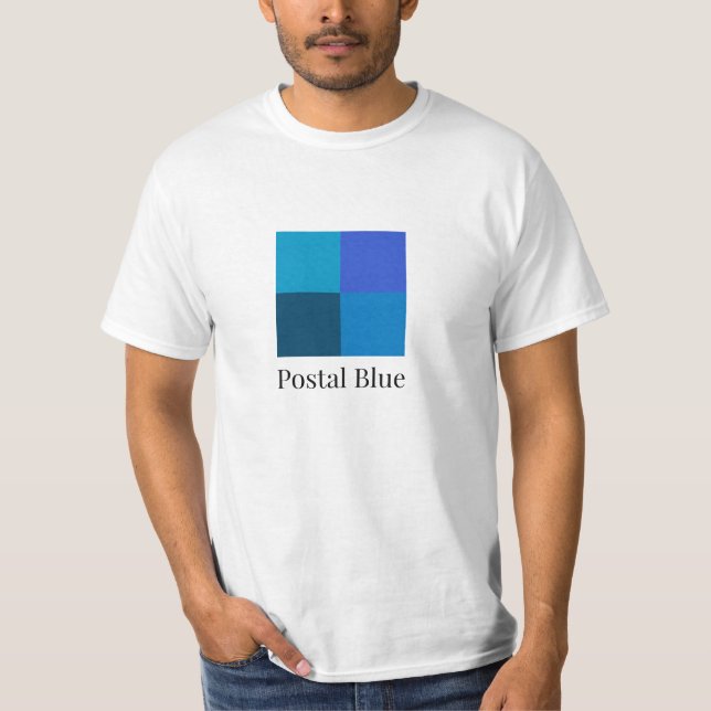 T-shirt Gros logo en bleu postal (Devant)