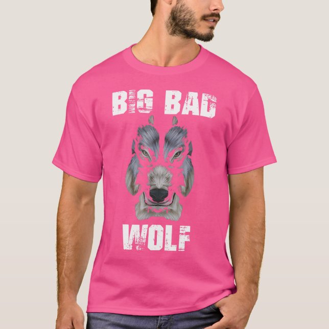 T-shirt Gros Mauvais Et Loup Drôle Loups (Devant)