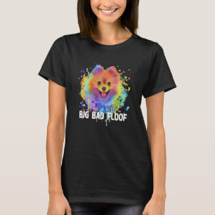 T-shirt Gros mauvais floc Poméranien Pom Pom Humour Chien
