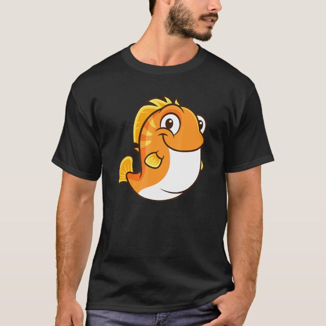 T-shirt Gros Mignon Poisson Gras Poisson Orange (Devant)