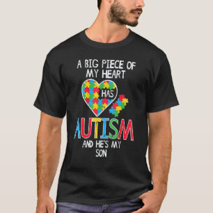 T-shirt Gros Morceau De Mon Coeur Autisme Fils Sensibilisa