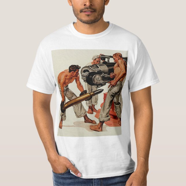 T-shirt Gros morceaux de marin chargeant la grande arme à (Devant)