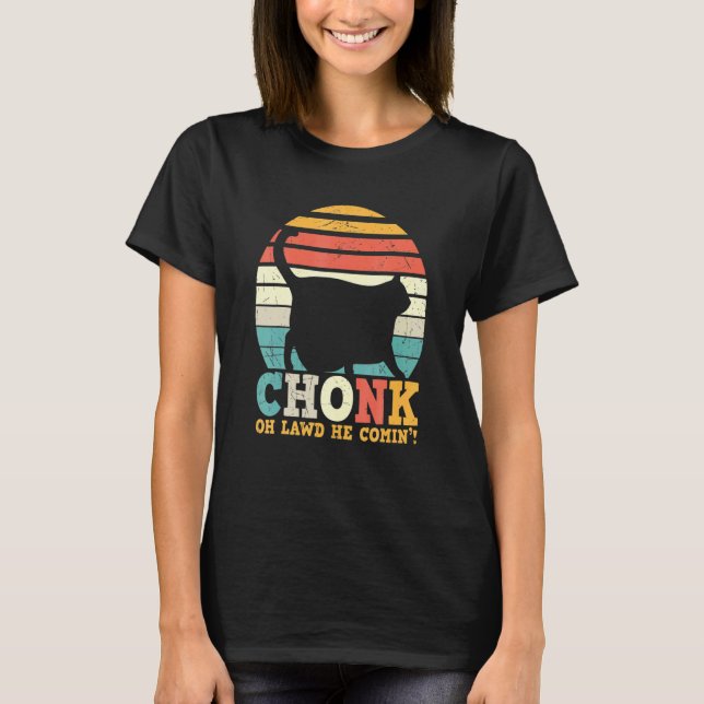 T-shirt Gros Oh Seigneur Il Arrive Chat Chaton (Devant)