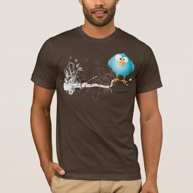 T-shirt gros oiseau bleu (Devant)