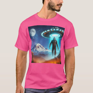 T-shirt Gros Pied Sur Mountain Rainier Éclairé Par Uf