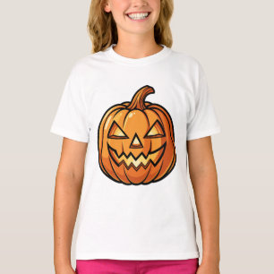 T-shirt Gros plan Citrouille sculpté