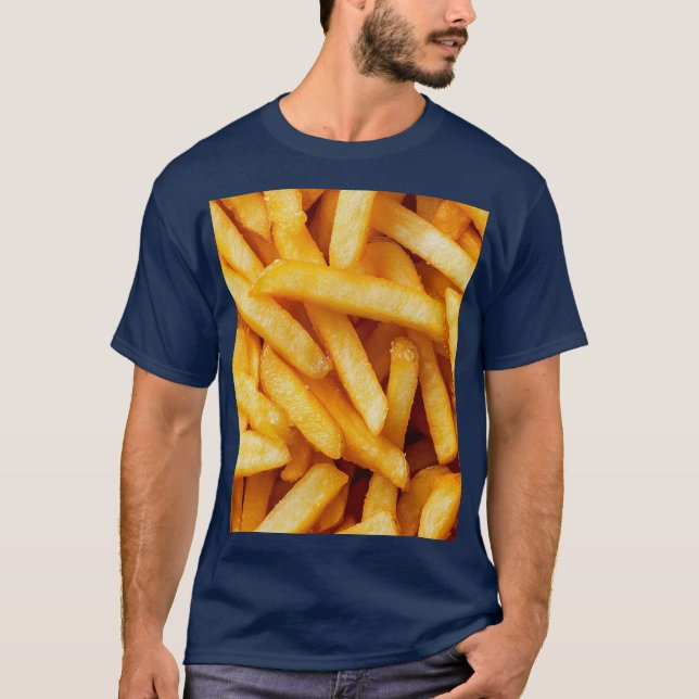 T-shirt Gros plan de frites, photographie alimentaire (Devant)