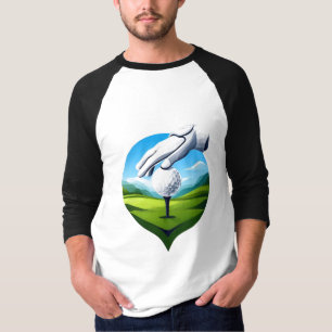 T-shirt Gros plan d'une balle de golf sur un tee avec un g