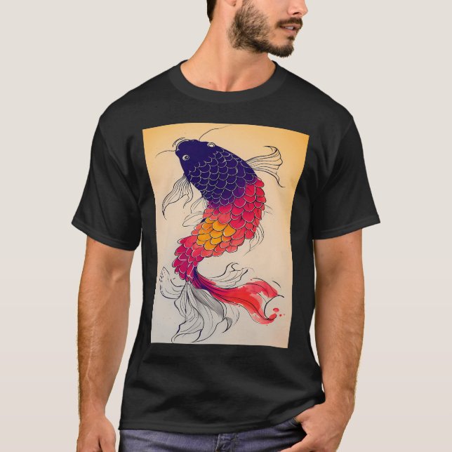 T-shirt Gros poissons colorés (Devant)