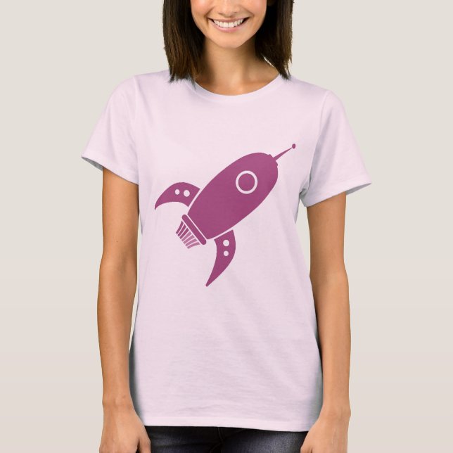 T-shirt Gros rose de bateau de rétrofusée (Devant)