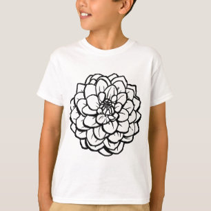 T-shirt Gros ston et encre Dahlia - noir sur blanc