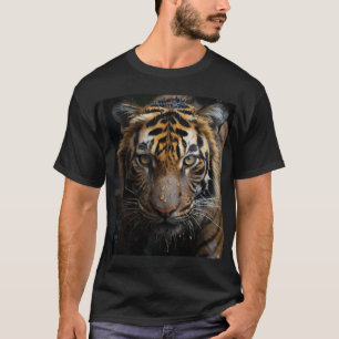 T-shirt Gros tigre dans la pluie Gros Chats Humides