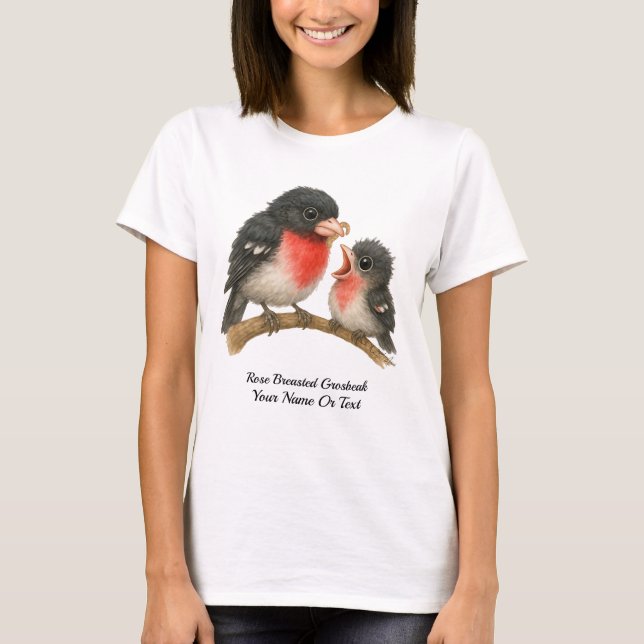 T-shirt Grosbeak à poitrine Rose étonnante (Devant)